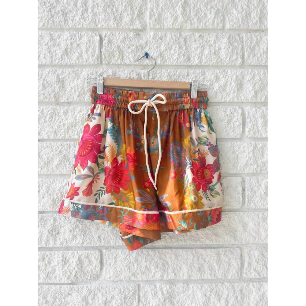 NEW ZIMMERMANN ginger relaxed short in cream/brown floral - Picture 3 of 4